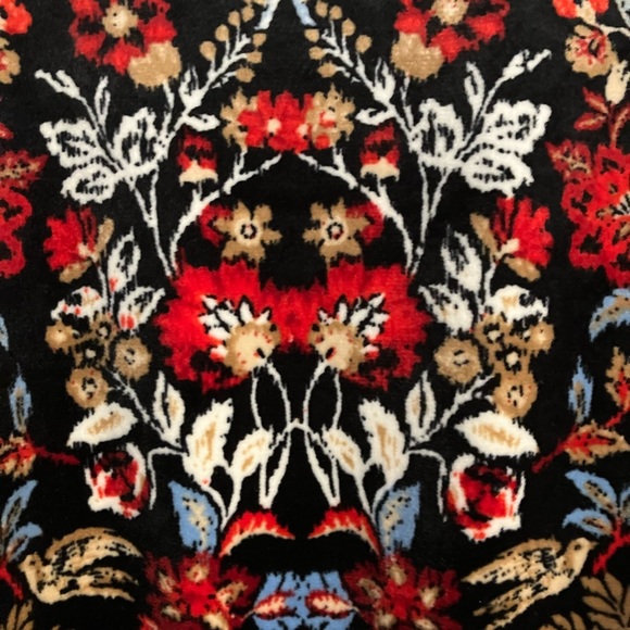 Loft long puffed sleeve super soft velvety printed top with banded bottom. - Picture 3 of 5